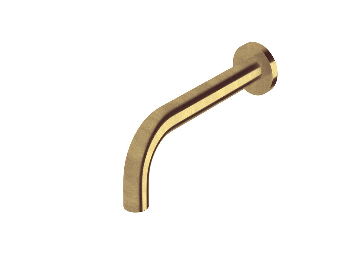 reece Sussex Scala 25mm Wall Outlet Curved 200mm Living Tumbled Brass (6 Star)