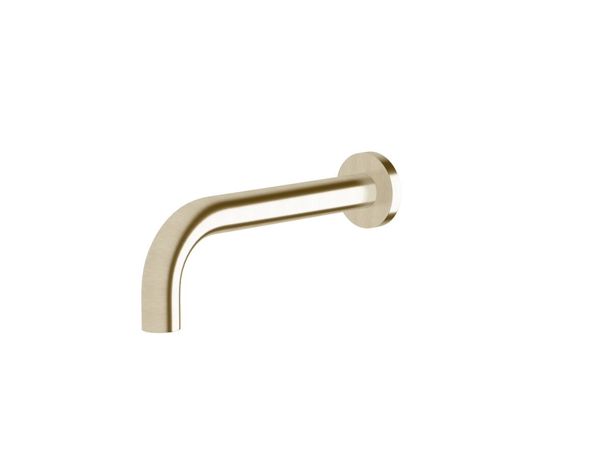 reece Sussex Scala 25mm Wall Outlet Curved 200mm LUX PVD Brushed Platinum Gold (6 Star)