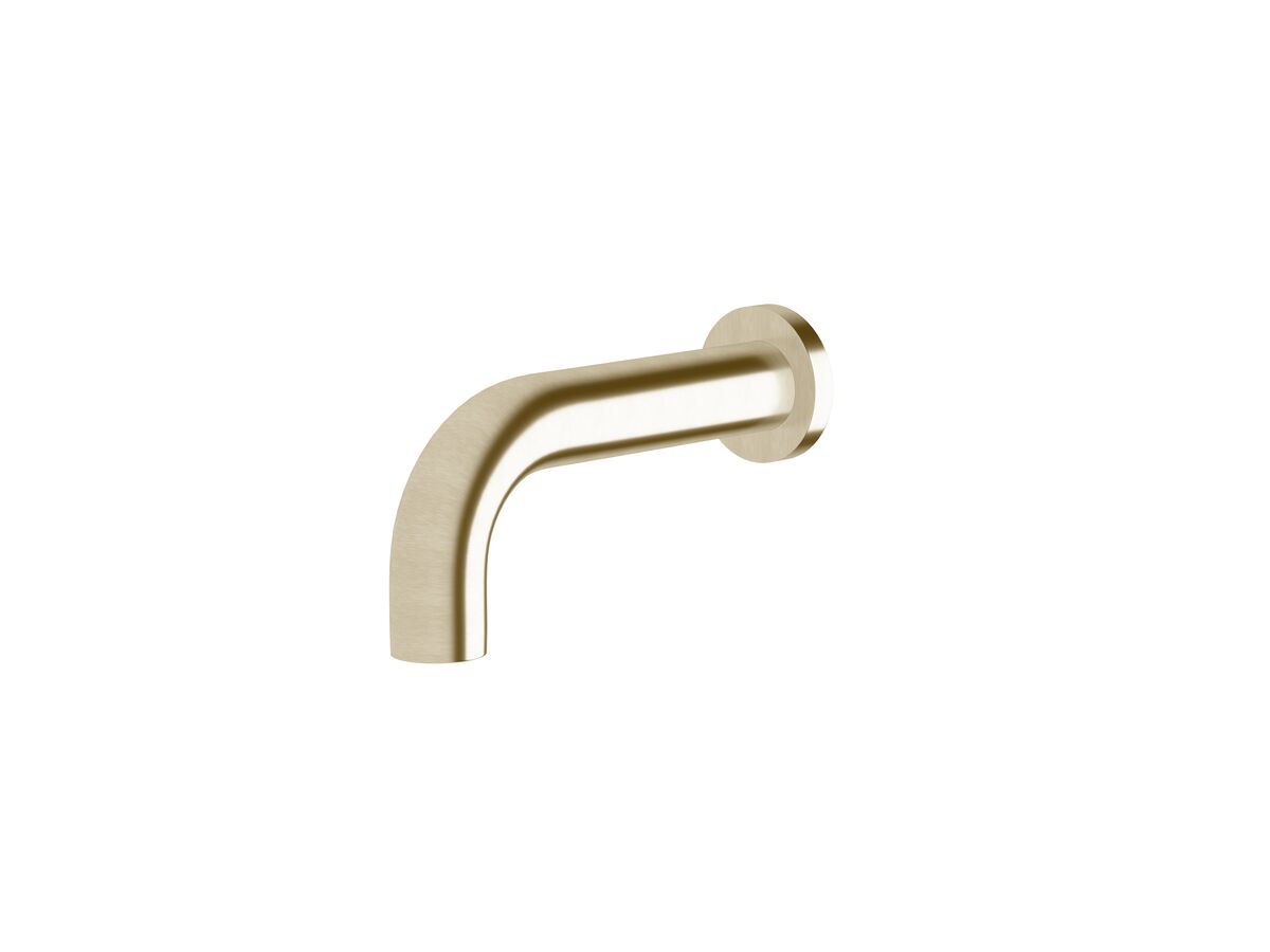 reece Sussex Scala 32mm Curved Bath Outlet 160mm LUX PVD Brushed Platinum Gold