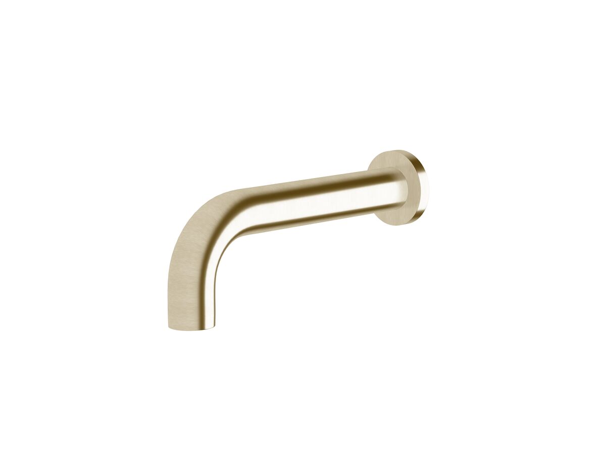 reece Sussex Scala 32mm Curved Bath Outlet 200mm LUX PVD Brushed Platinum Gold
