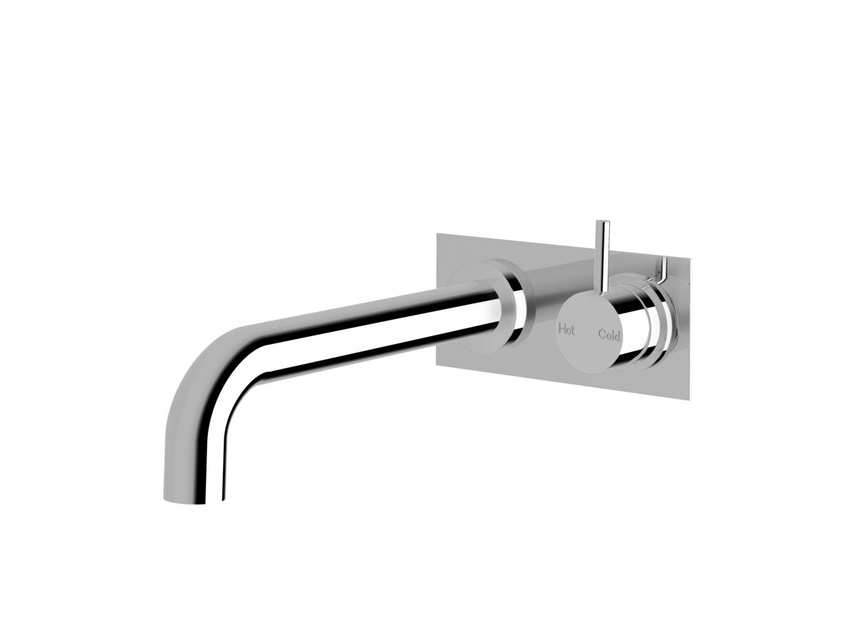 reece Sussex Scala 32mm Curved Wall Basin Mixer Tap System Right Hand Mixer Tap 250mm Outlet Chrome (6 Star)