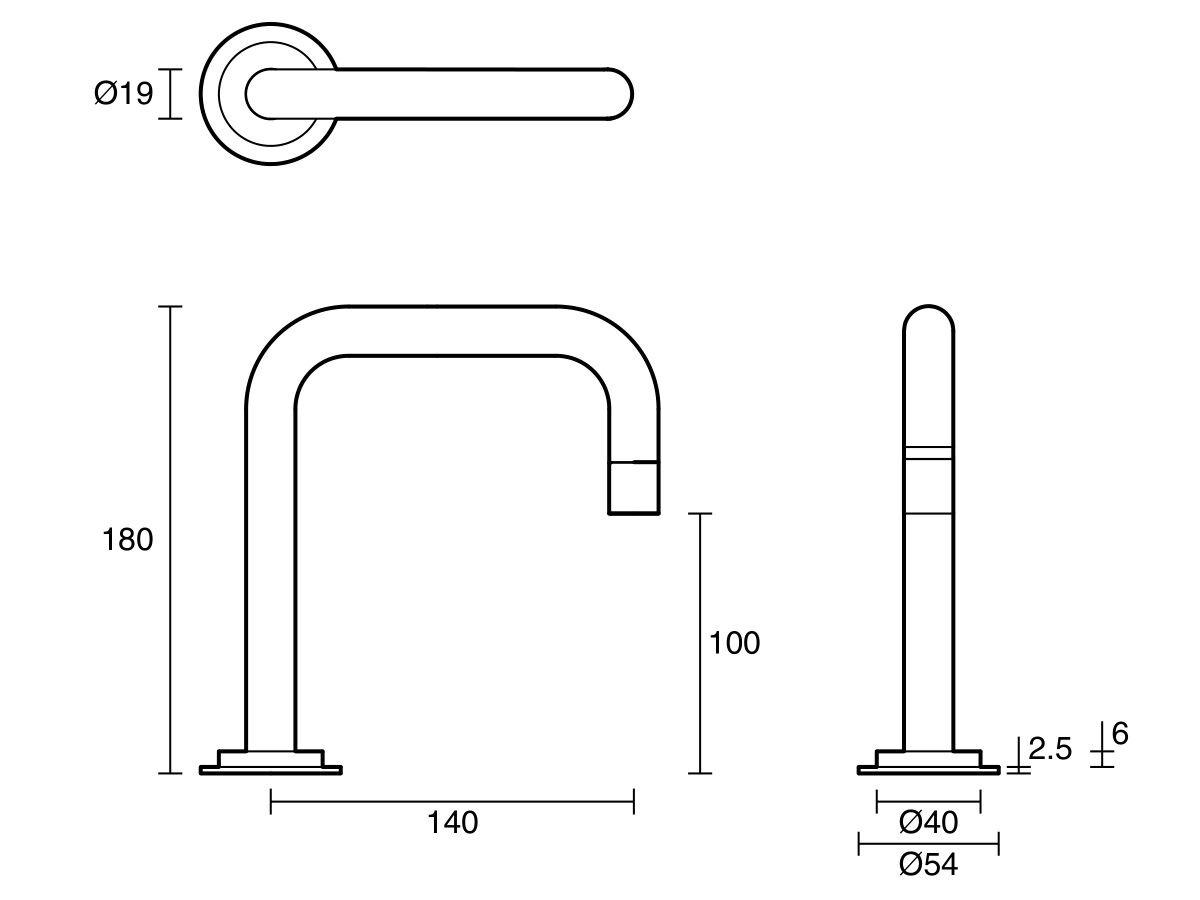 Reece Sussex Scala Basin Outlet Square Chrome (5 Star)