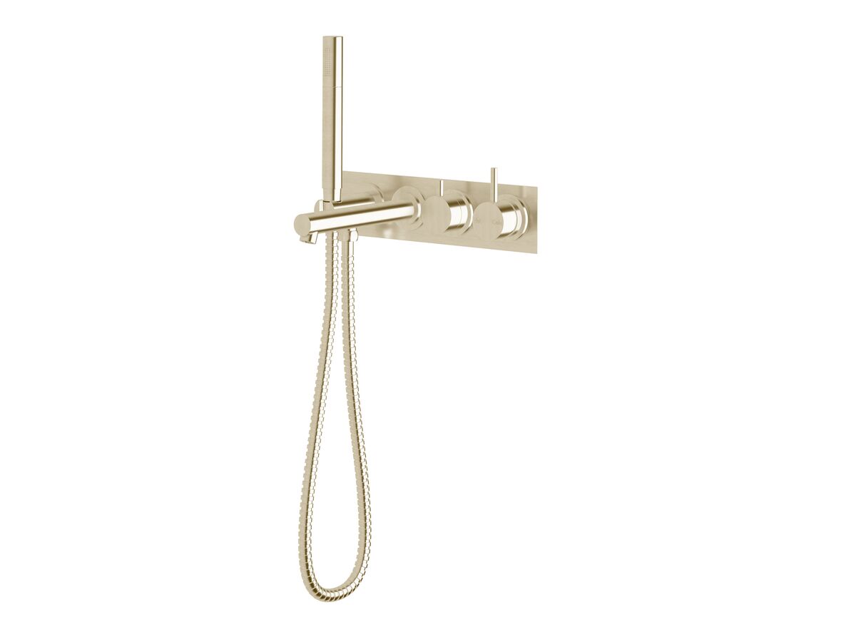 reece Sussex Scala Bath Mixer Tap / Diverter System 200mm Outlet Right Hand Operation LUX PVD Brushed Platinum Gold