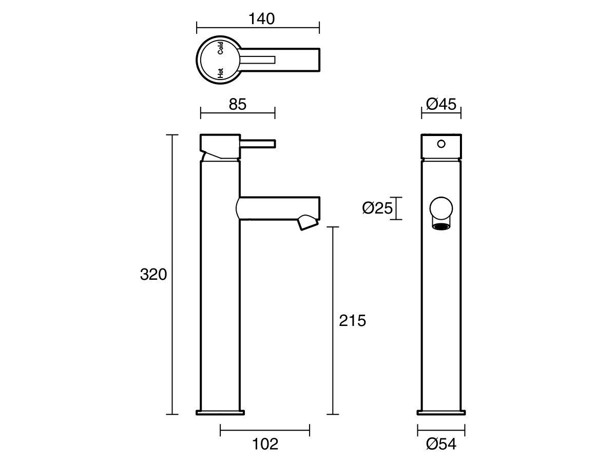 Reece Sussex Scala Extended Basin Mixer Tap Chrome (5 Star)