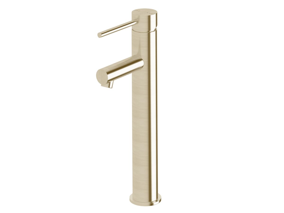 reece Sussex Scala Extended Basin Mixer Tap with 100mm Extension Pin LUX PVD Brushed Platinum Gold (6 Star)
