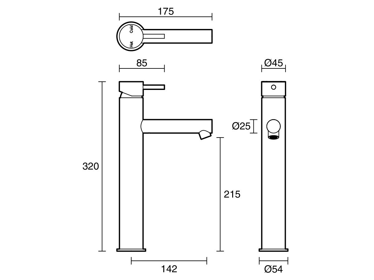 Reece Sussex Scala Extended Basin Mixer Tap With 130mm Outlet LUX PVD Brushed Platinum Gold (5 Star)