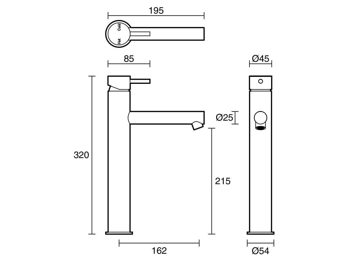 Reece Sussex Scala Extended Basin Mixer Tap With 150mm Outlet Chrome (6 Star)