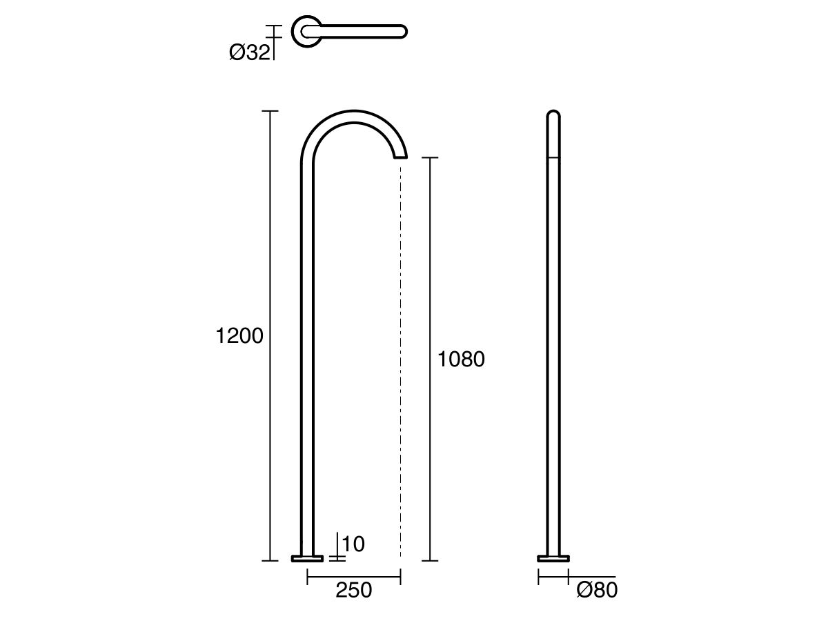 Reece Sussex Scala Floor Mounted Basin Outlet Curved Chrome (5 Star)