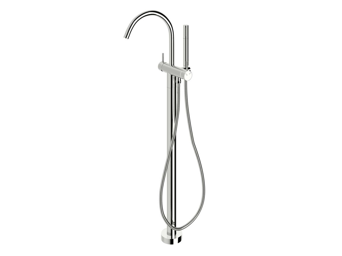 reece Sussex Scala Floor Mounted Bath Mixer Tap Curved Outlet with Handshower Chrome (3 Star)