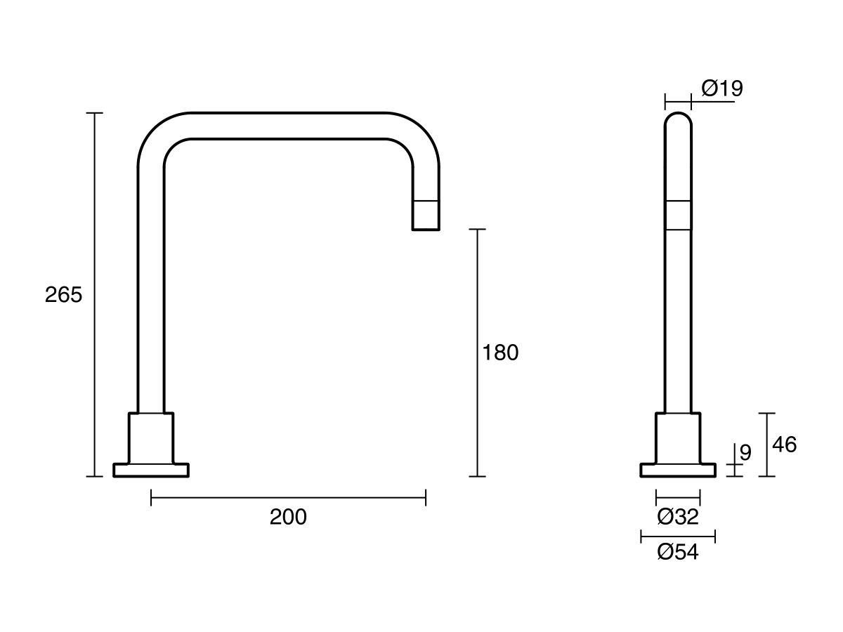 Reece Sussex Scala Hob Sink Swivel Outlet Square Chrome (3 Star)