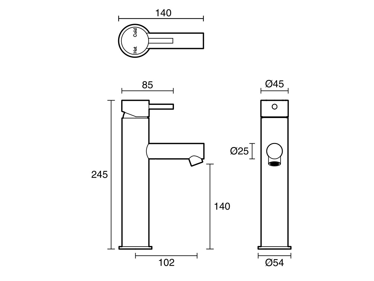 Reece Sussex Scala Medium Basin Mixer Tap Chrome (5 Star)