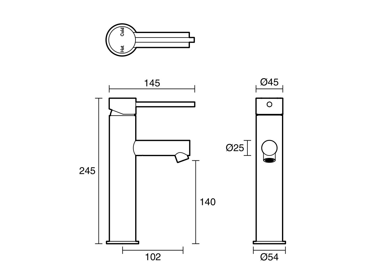 Reece Sussex Scala Medium Basin Mixer Tap With 100mm Extension Pin Chrome (5 Star)