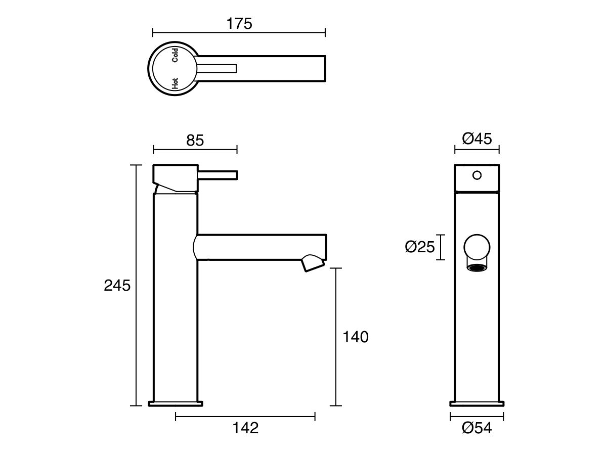 Reece Sussex Scala Medium Basin Mixer Tap With 130mm Outlet Chrome (5 Star)