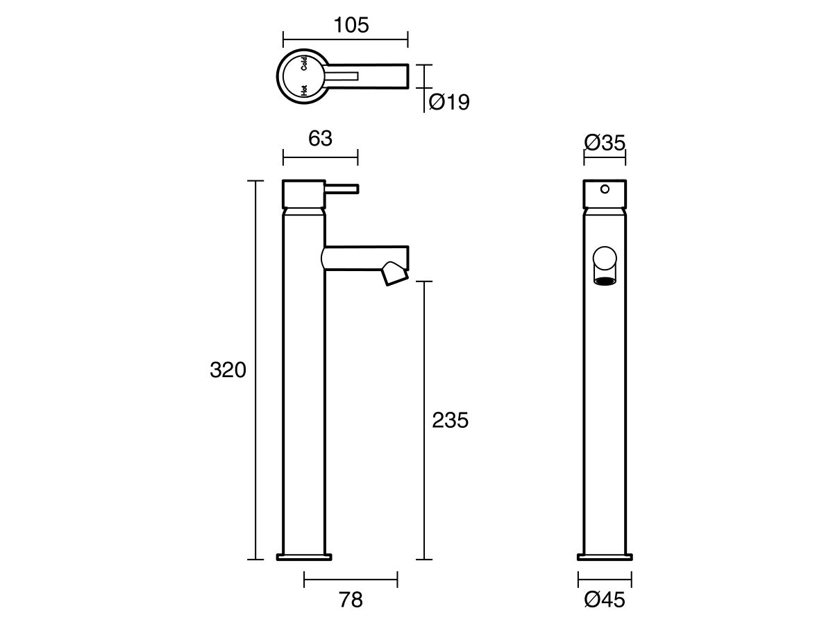 Reece Sussex Scala Mini Extended Basin Mixer Tap Chrome (5 Star)