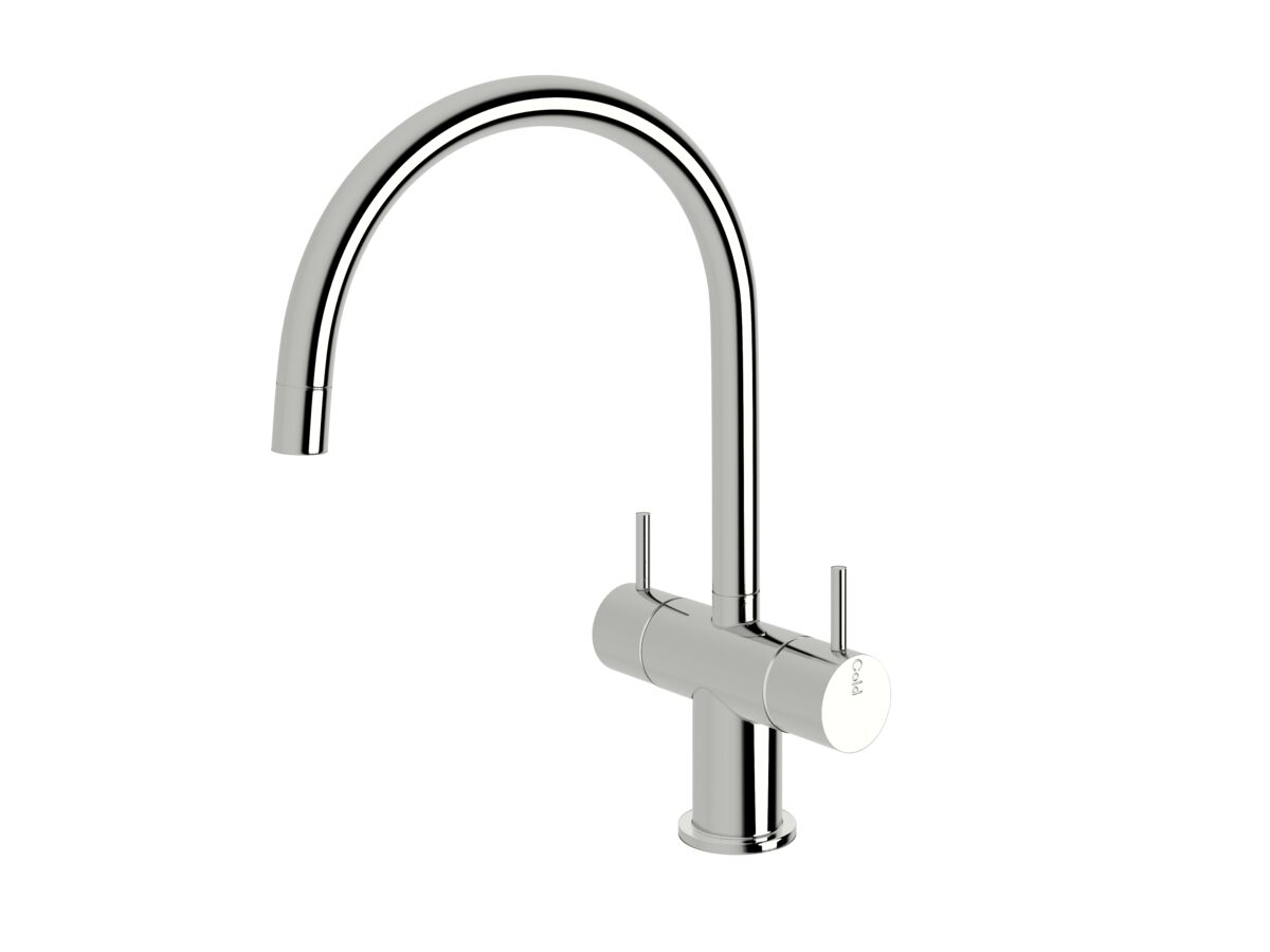 reece Sussex Scala Mini Twin Handle Mixer Tap Large Curved Chrome (5 Star)