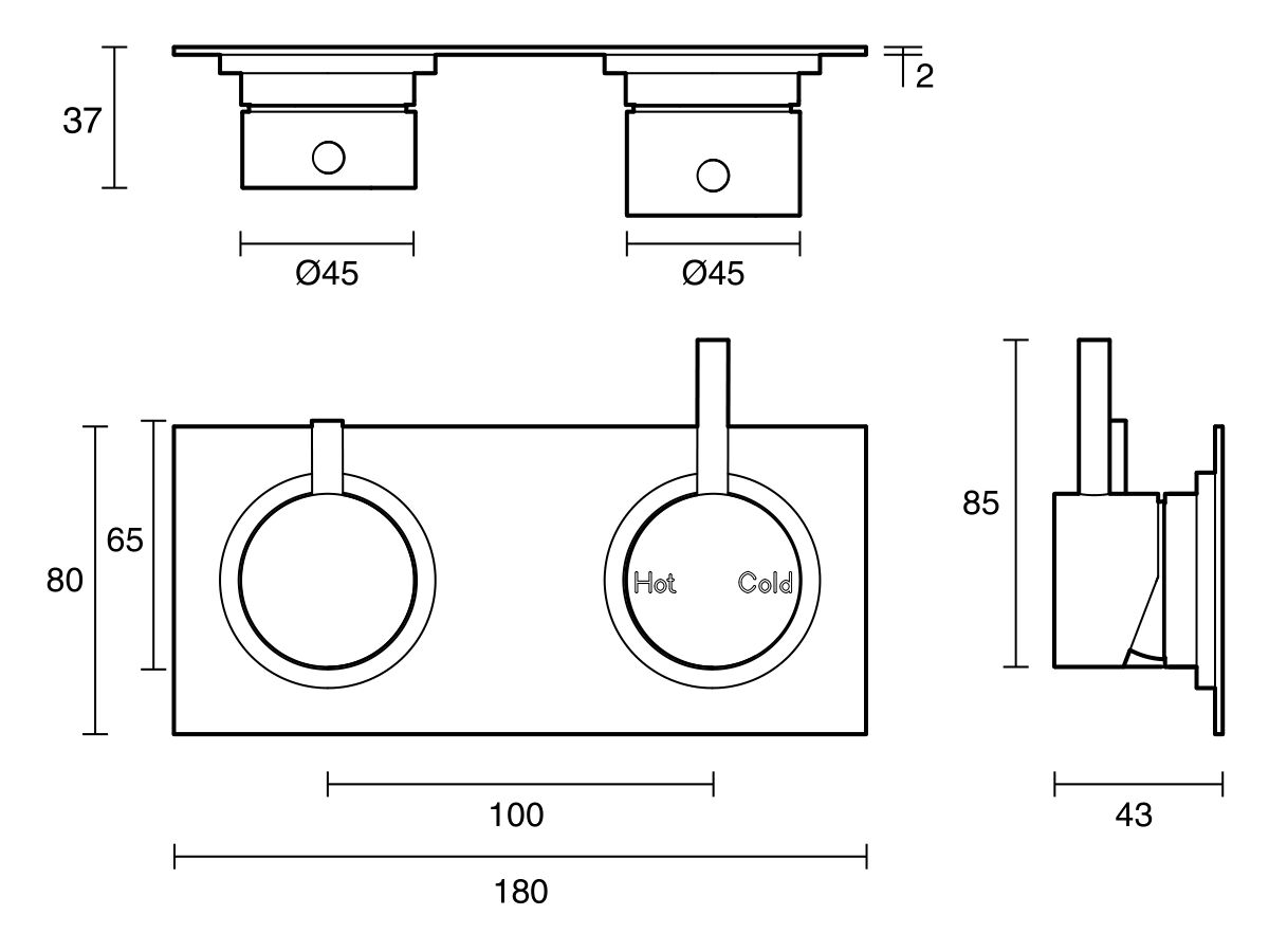 Reece Sussex Scala Mixer Tap / Diverter System Right Hand Operation LUX PVD Brushed Platinum Gold