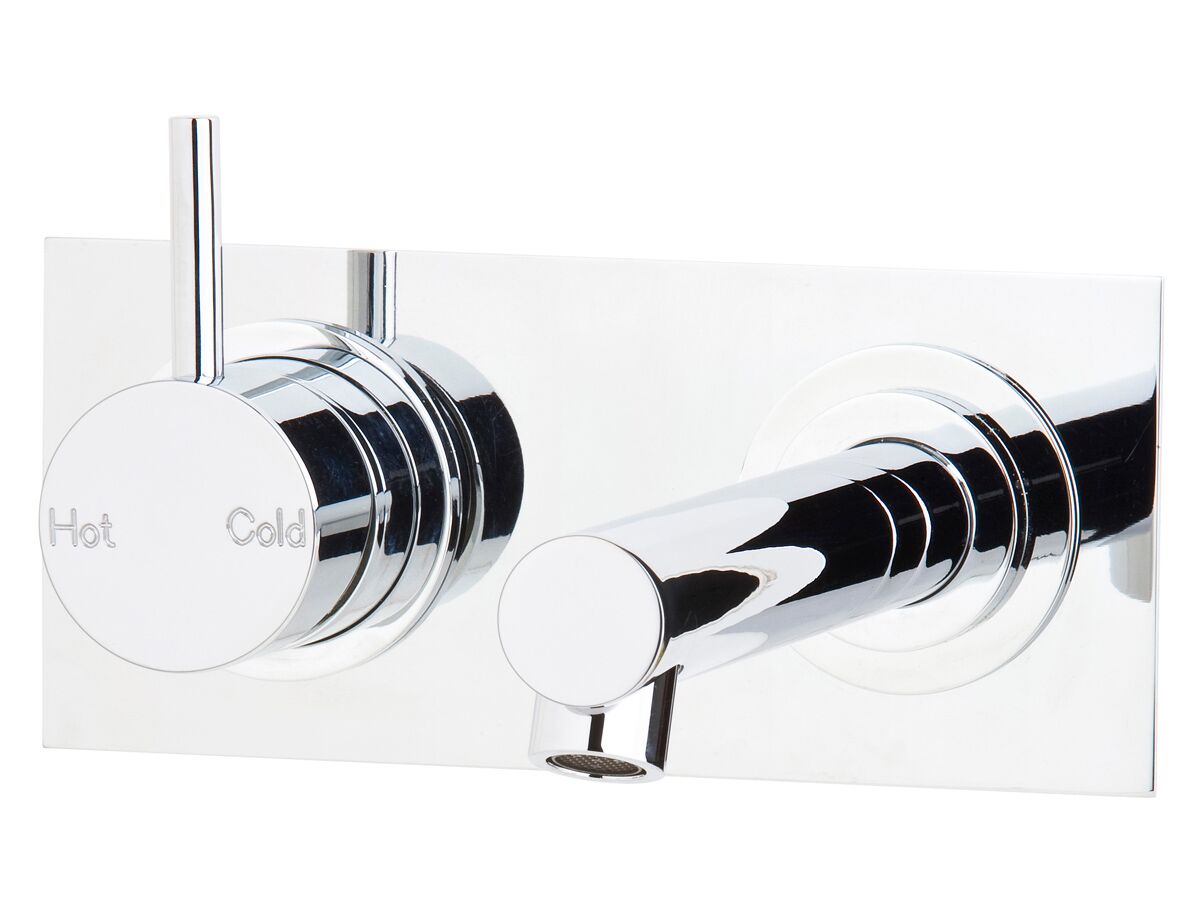 reece Sussex Scala Straight Wall Basin Mixer Tap System Left Hand Mixer Tap 160mm Outlet Chrome (6 Star)