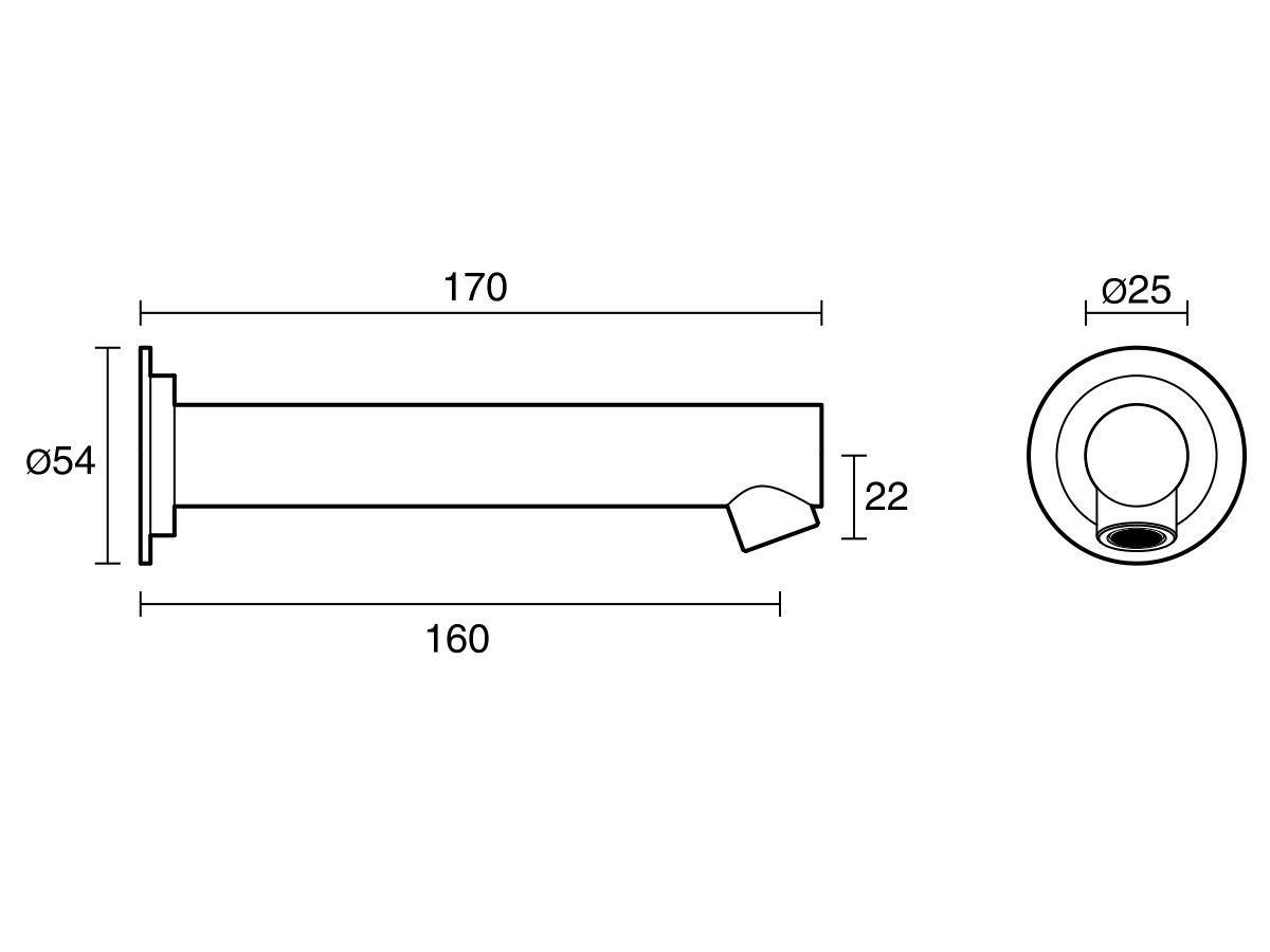 Reece Sussex Scala Straight Wall Basin Outlet 160mm Chrome (6 Star)