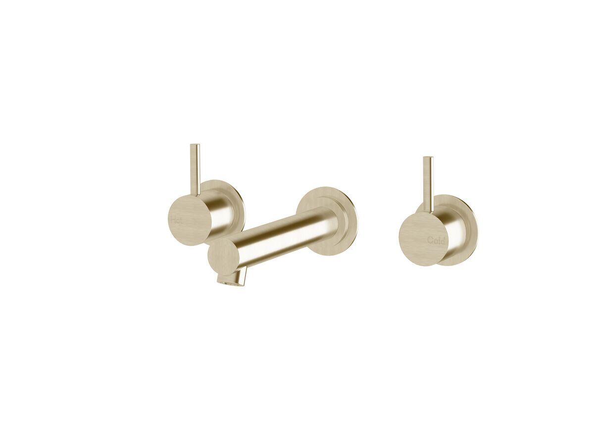 reece Sussex Scala Straight Wall Basin Set with 160mm Outlet LUX PVD Brushed Platinum Gold (6 Star)