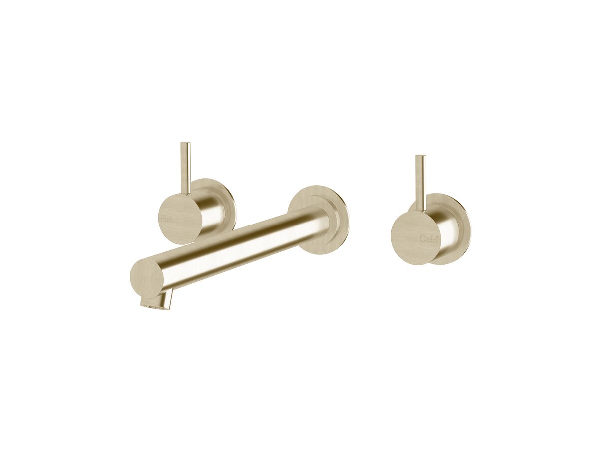 reece Sussex Scala Straight Wall Basin Set with 250mm Outlet LUX PVD Brushed Platinum Gold (6 Star)