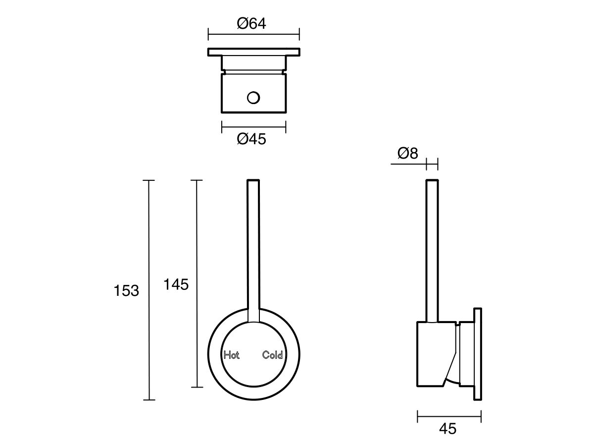 Reece Sussex Scala Wall Mixer Tap With 100mm Extension Pin Chrome