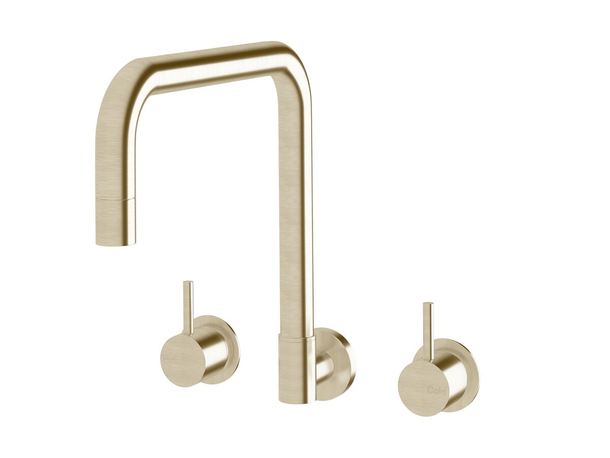 reece Sussex Scala Wall Spa Set Square LUX PVD Brushed Platinum Gold