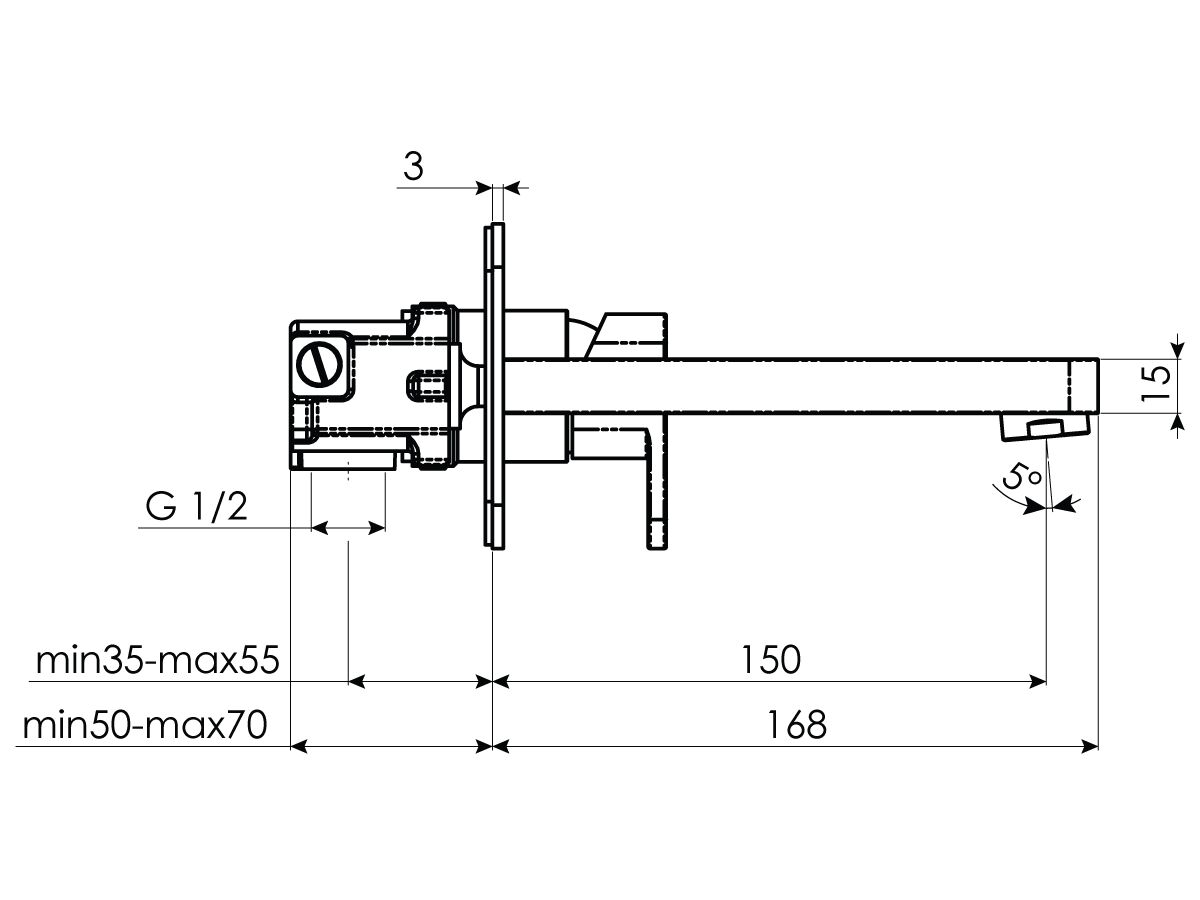 Reece Teknobili Loop Wall Basin Mixer Tap Set Chrome (5 Star)