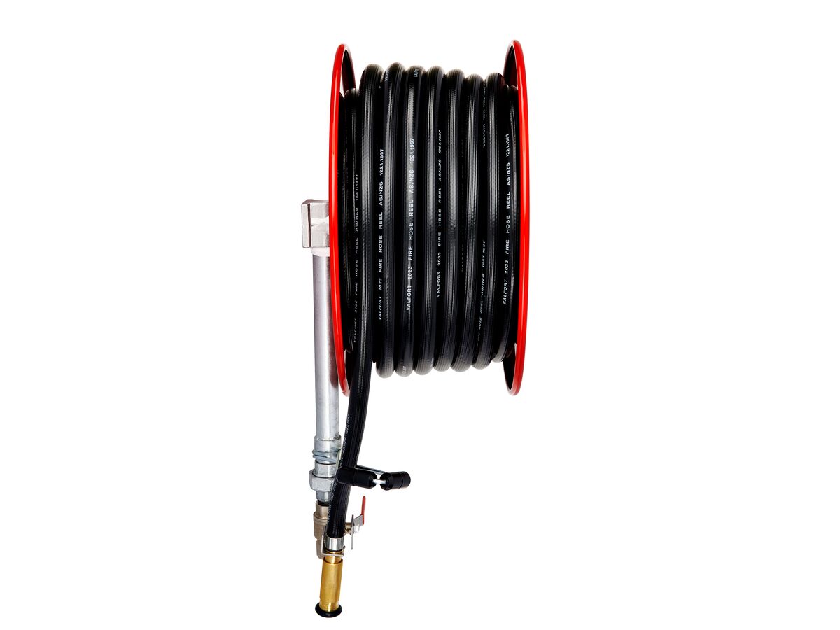 Reece Valfort 480 Fire Hose Reel 19mm Black Hose X 36mtr Metal Seated Union 1200kPa Working Pressure Tested To 1800kPa