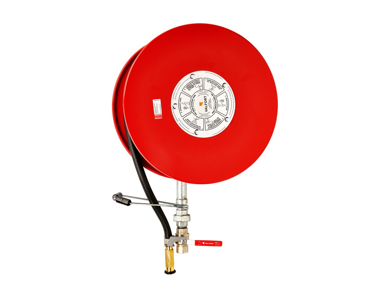 reece Valfort 480 Fire Hose Reel 19mm Black Hose x 36mtr Metal Seated Union 1200kPa Working Pressure Tested to 1800kPa