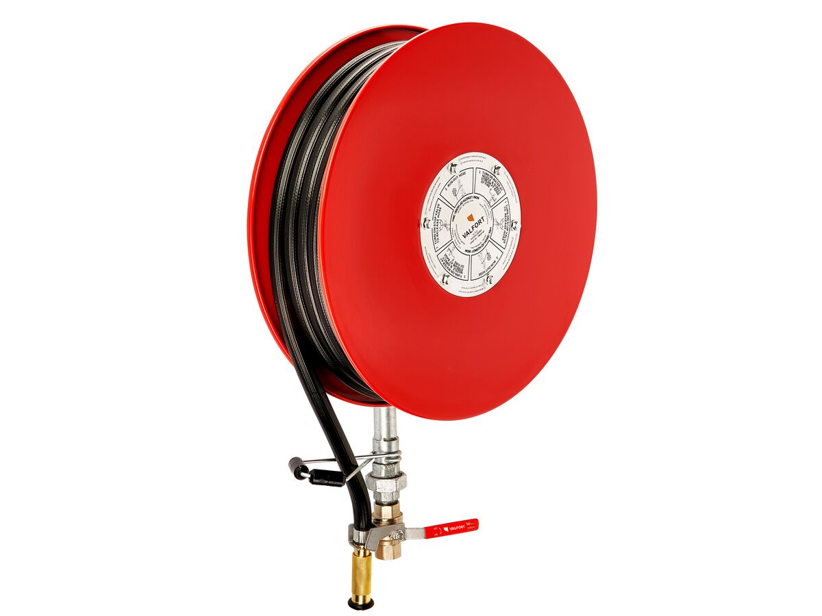 Reece Valfort 550 Fire Hose Reel 19mm Black Hose X 36mtr Metal Seated Union 1200kPa Working Pressure Tested To 1800kPa