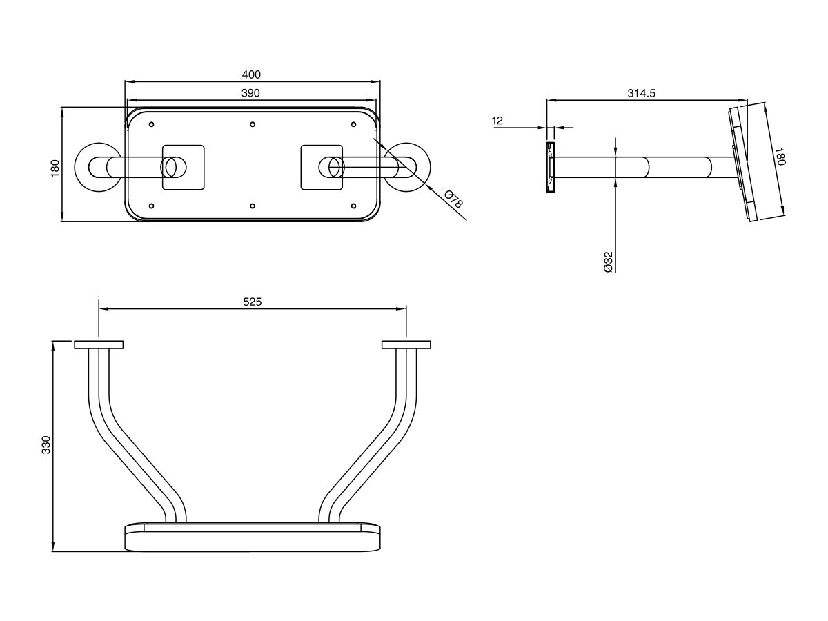 Reece Wolfen Back Rest With Fixed Arms White And Stainless Steel