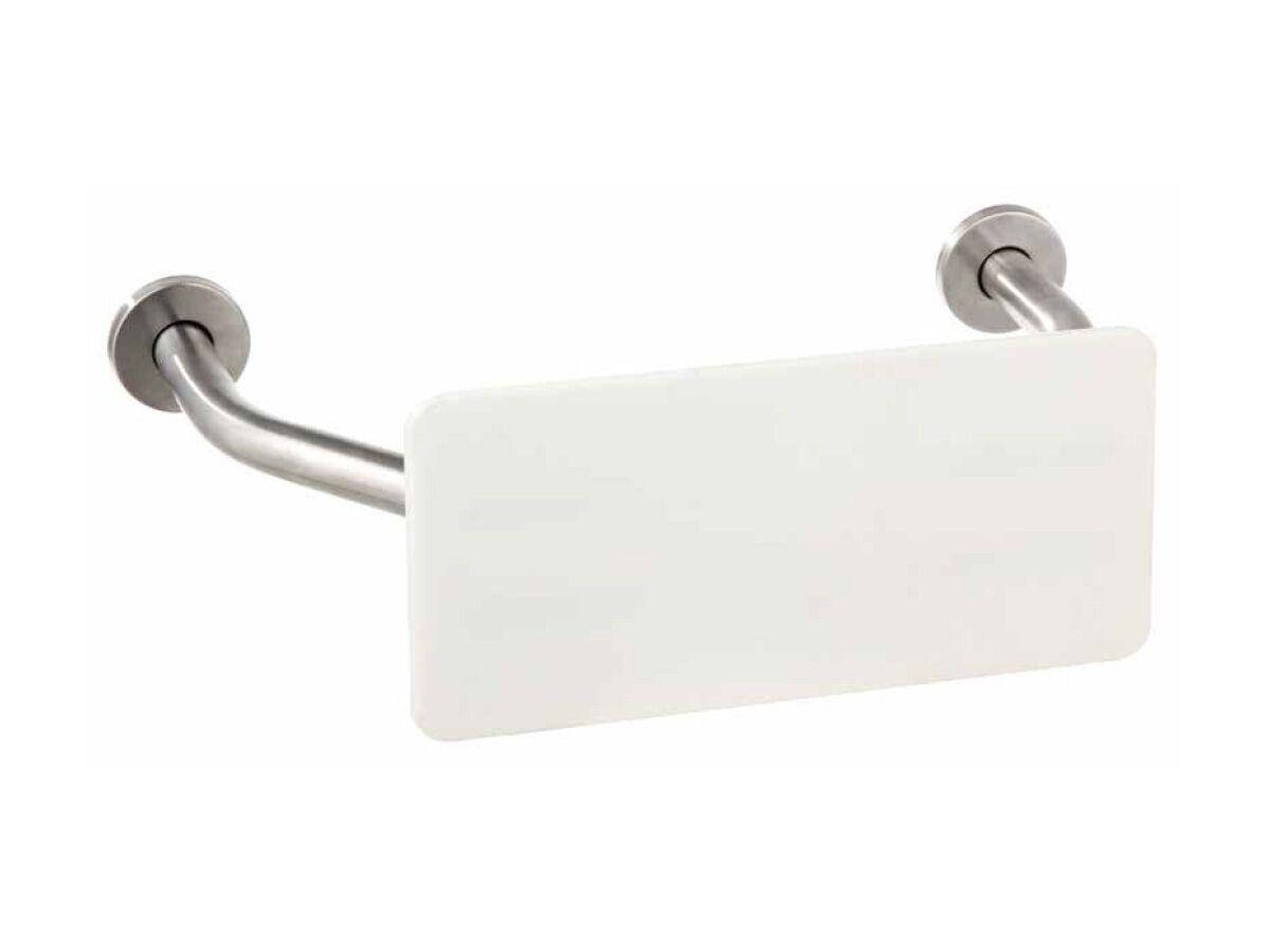 reece Wolfen Back Rest with Fixed Arms White and Stainless Steel