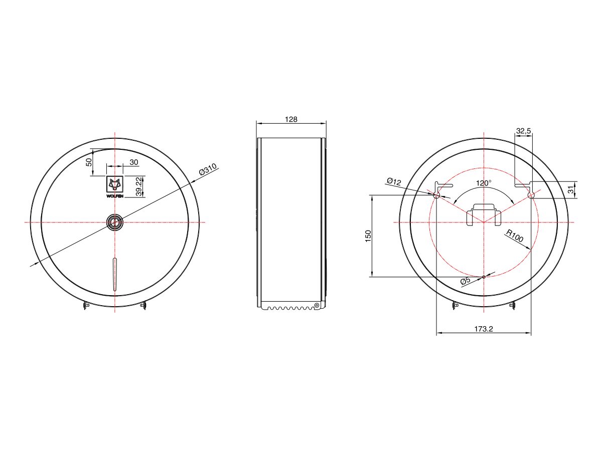 Reece Wolfen Jumbo Toilet Paper Dispenser Stainless Steel