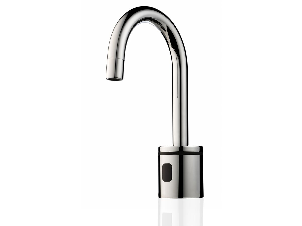 reece Wolfen Sensor Operated Gooseneck Tap 6V Battery Powered Chrome (5 Star)