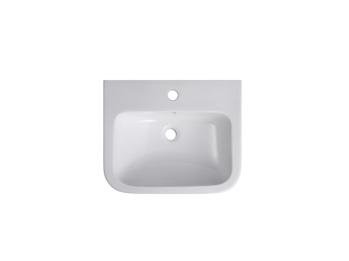 Reece Wolfen Wall Basin 500 X 420 X 190mm With Overflow & Fixings 1 Taphole White