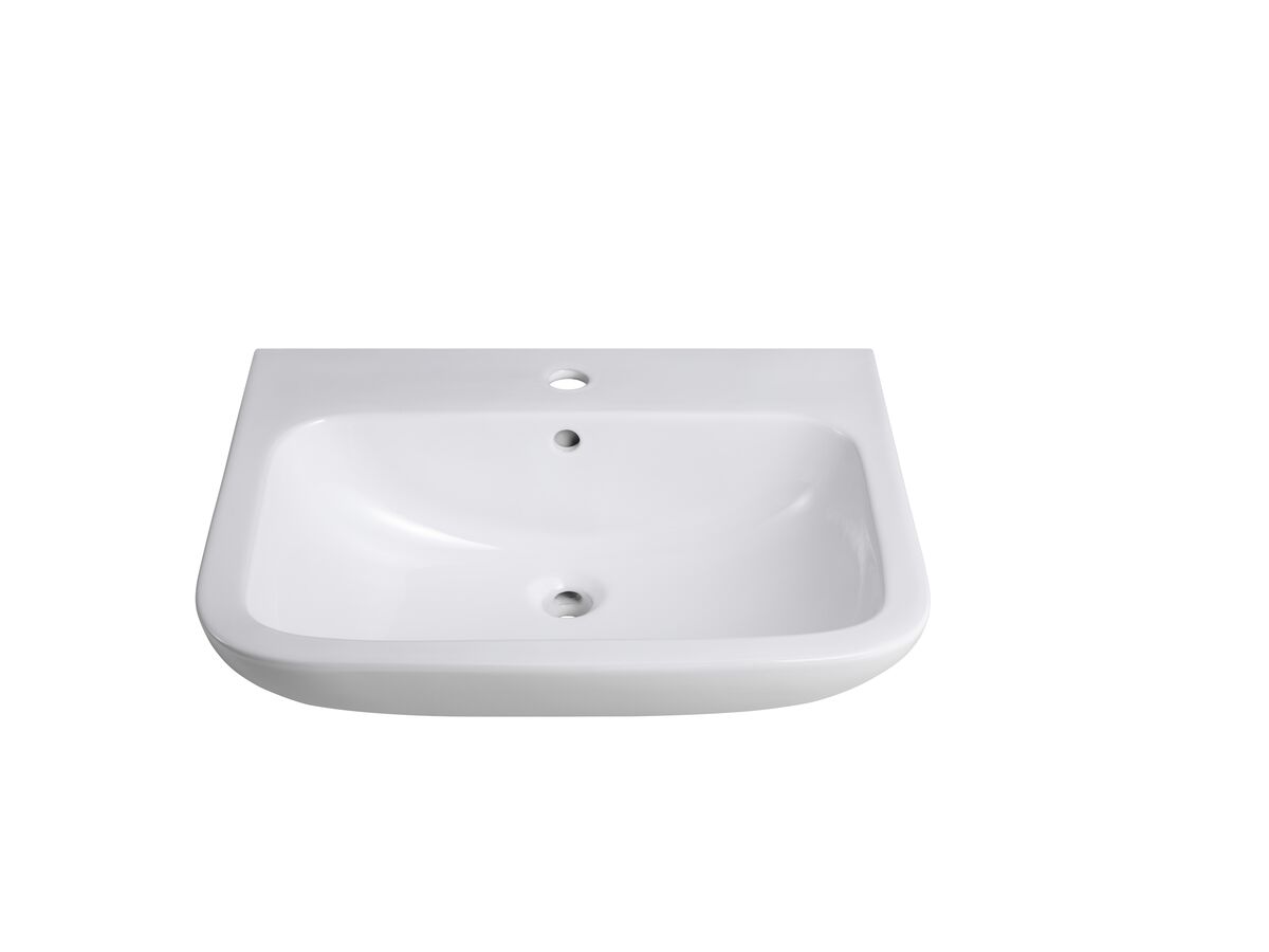 Reece Wolfen Wall Basin 600 X 480 X 205mm With Overflow & Fixings 1 Taphole White