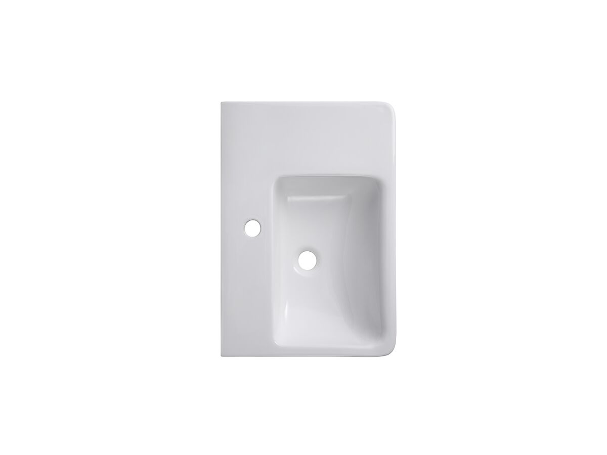 Reece Wolfen Wall Basin Right Hand Shelf 565 X 395 X 145mm & Fixings 1 Taphole White