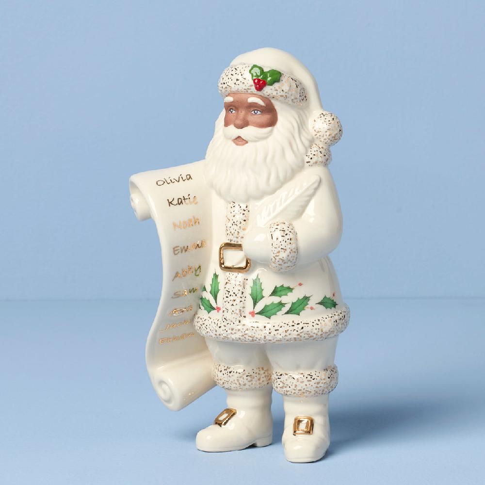 reed & barton 2025 African American Santa With List Figurine