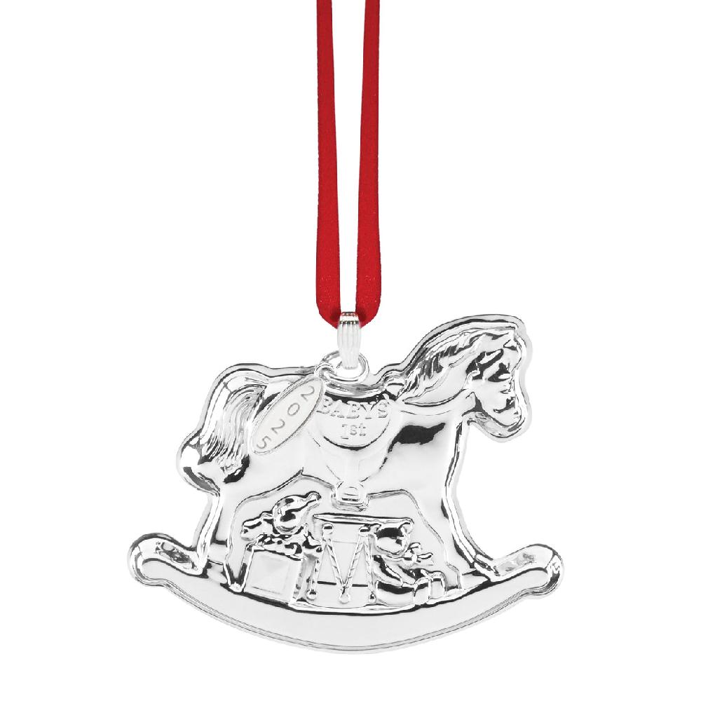 reed & barton 2025 Baby's 1st Rocking Horse Sterling Silver Ornament