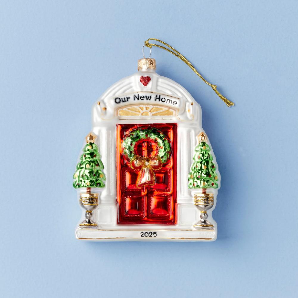 reed & barton 2025 Retro Blown Glass New Home Ornament