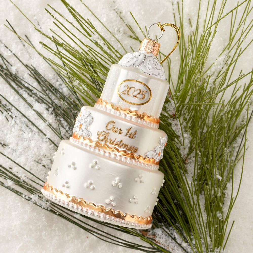Reed & Barton 2025 Retro Blown Glass Our 1st Christmas Ornament
