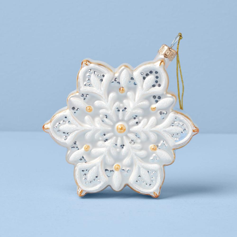 Reed & Barton 2025 Retro Blown Glass Snowflake Ornament