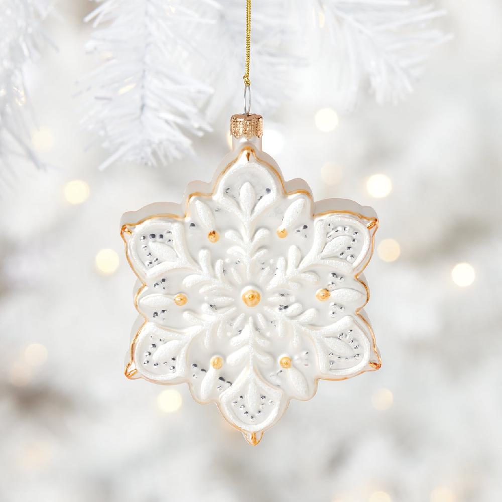 Reed & Barton 2025 Retro Blown Glass Snowflake Ornament