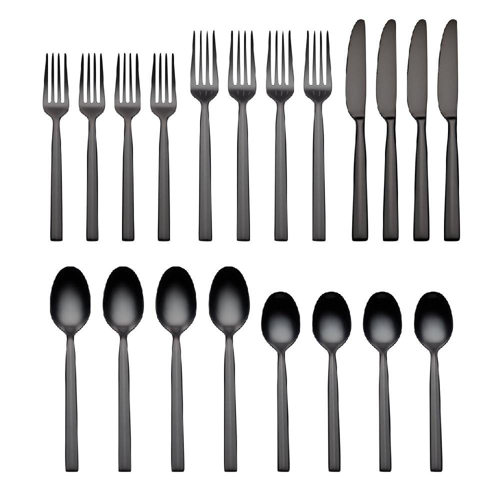 Reed & Barton Aero Black Mirror 20 Piece Flatware Set