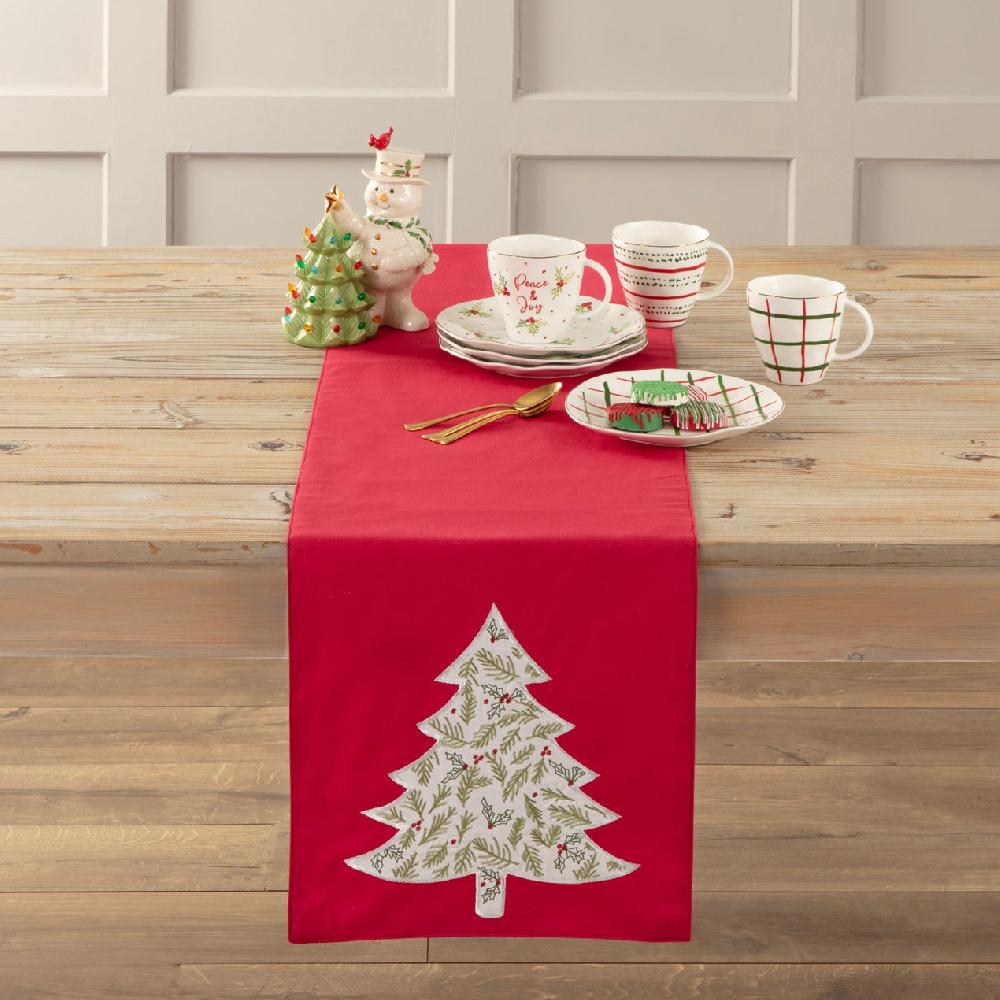 Reed & Barton Bayberry Holly & Pine Tree 14X72 Table Runner