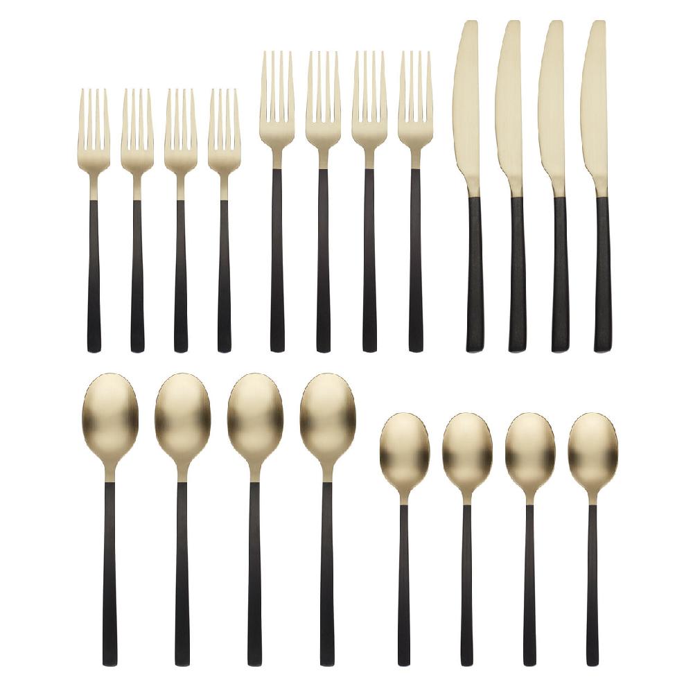 Reed & Barton Beacon Black Champagne Satin 20 Piece Flatware Set