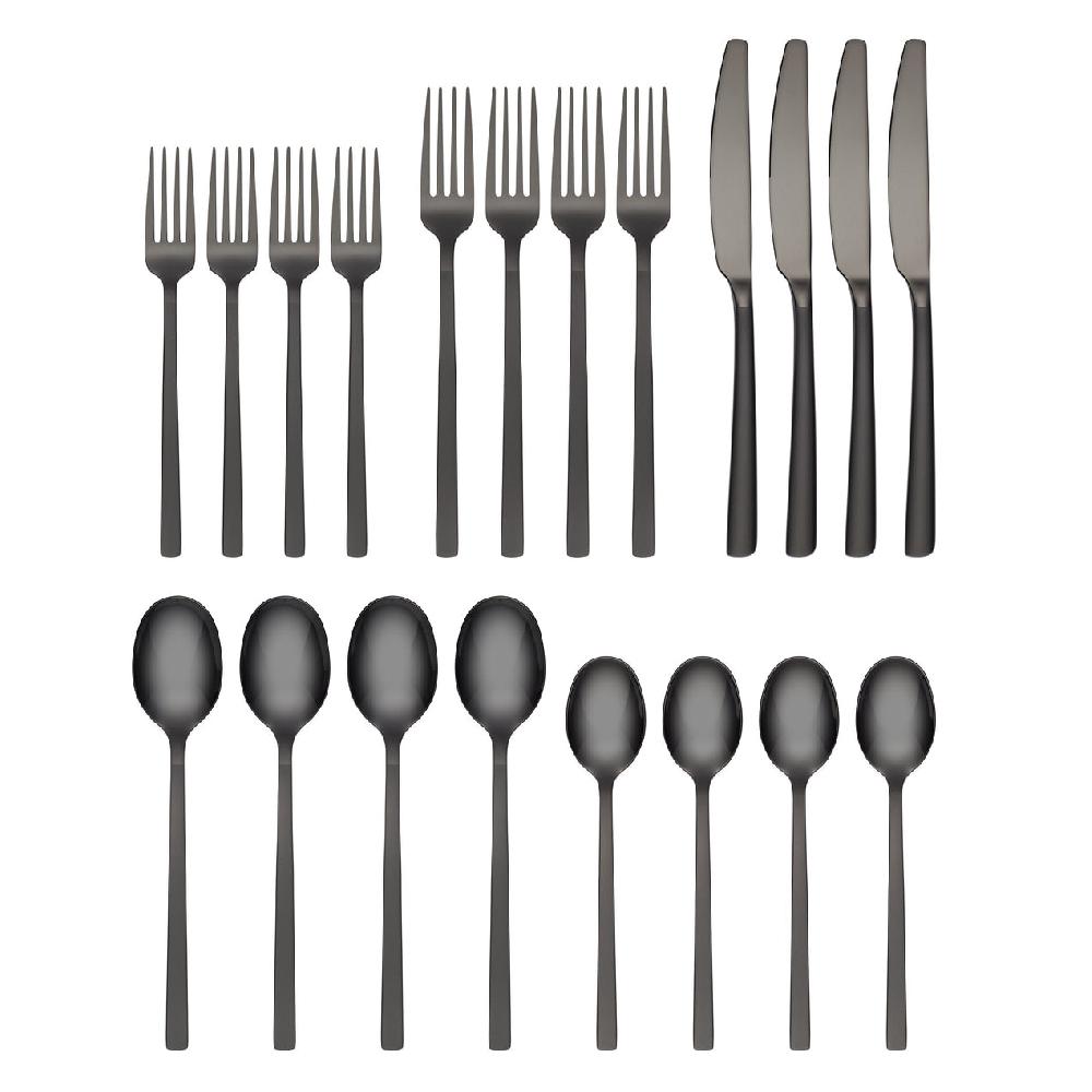 Reed & Barton Beacon Black Sand Mirror 20 Piece Flatware Set