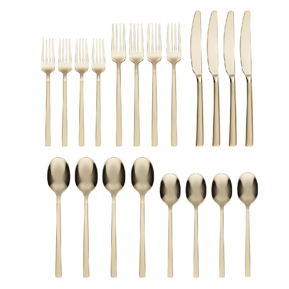 Reed & Barton Beacon Champagne Sand Mirror 20 Piece Flatware Set