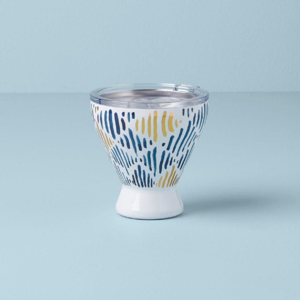 reed & barton Blue Bay Ikat Stainless Steel Cocktail Tumbler