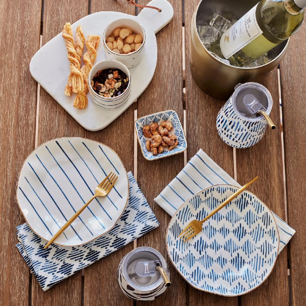 Reed & Barton Blue Bay Melamine Assorted Accent Plates - Set Of 4